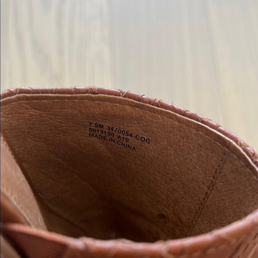 FRYE Women's cognac brown woven mules (SIZE 7.5) - Picture 3 of 7